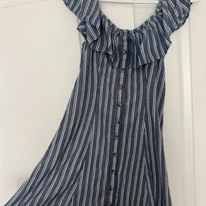American Eagle Outfitters Navy and White Striped Top